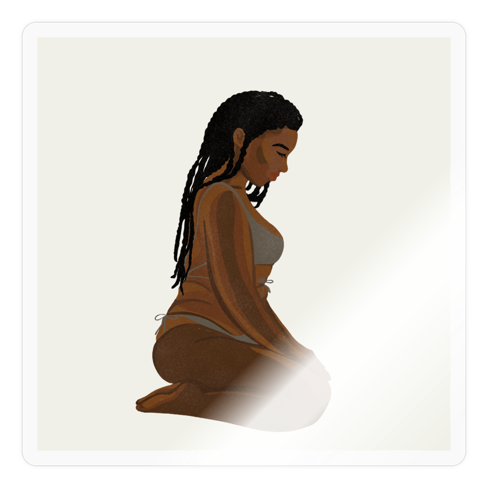 Kneeling Submissive Sticker - transparent glossy