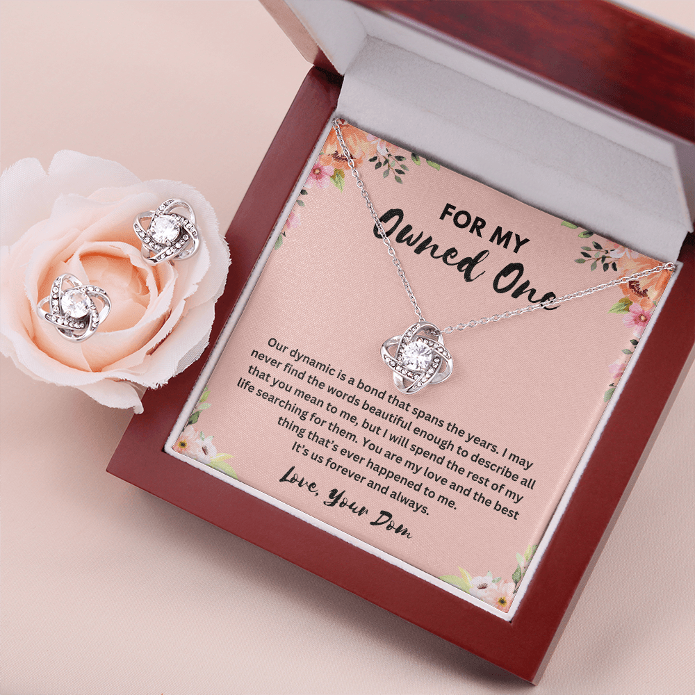 "For My Owned One" Love Knot Necklace & Earring Set