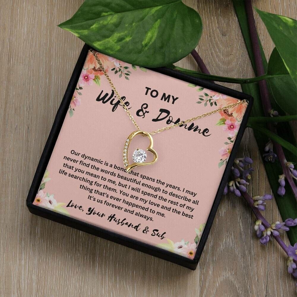 "To My Wife & Domme" Forever Love Necklace
