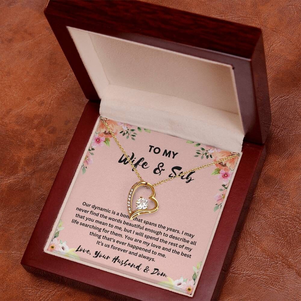 "To My Wife & Sub" Heart Necklace