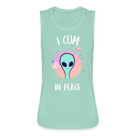 I Cum In Peace tank top - dusty mint blue