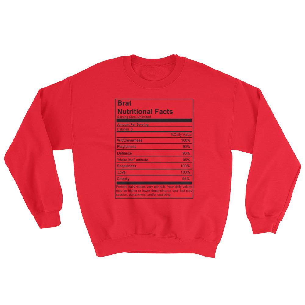 Brat Nutritional Facts Sweatshirt (Black Lettering) (Unisex)