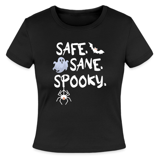 Safe Sane Spooky Ribbed Shirt - black