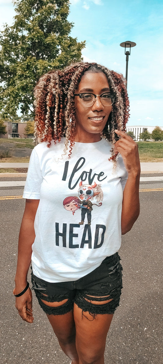 I Love Head Halloween T-Shirt (Unisex) - Black Text