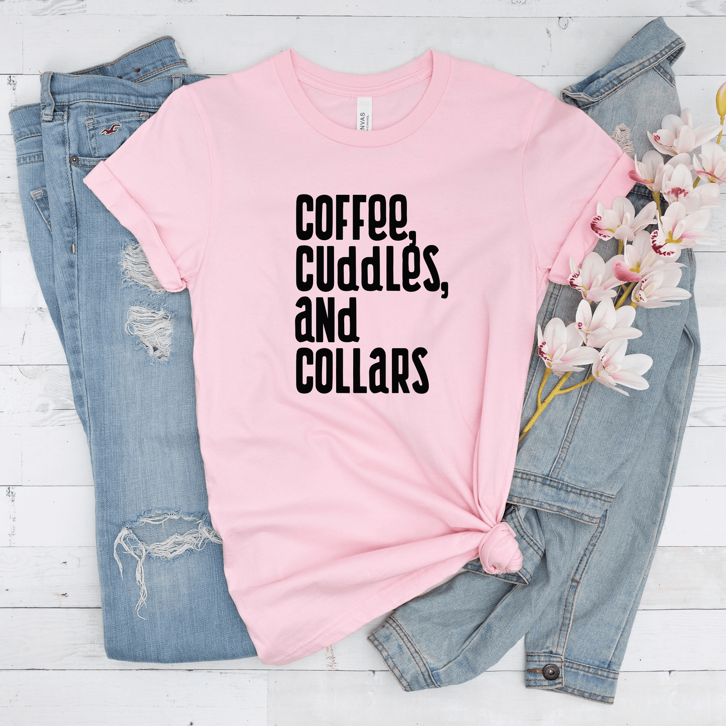 Coffee, Cuddles, and Collars T-Shirt (Unisex)