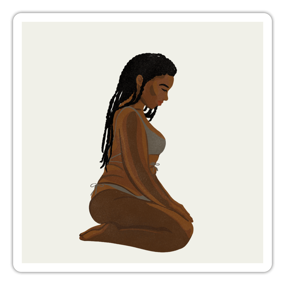 Kneeling Submissive Sticker - white matte