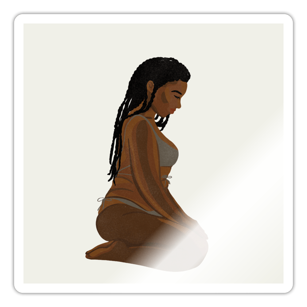 Kneeling Submissive Sticker - white glossy