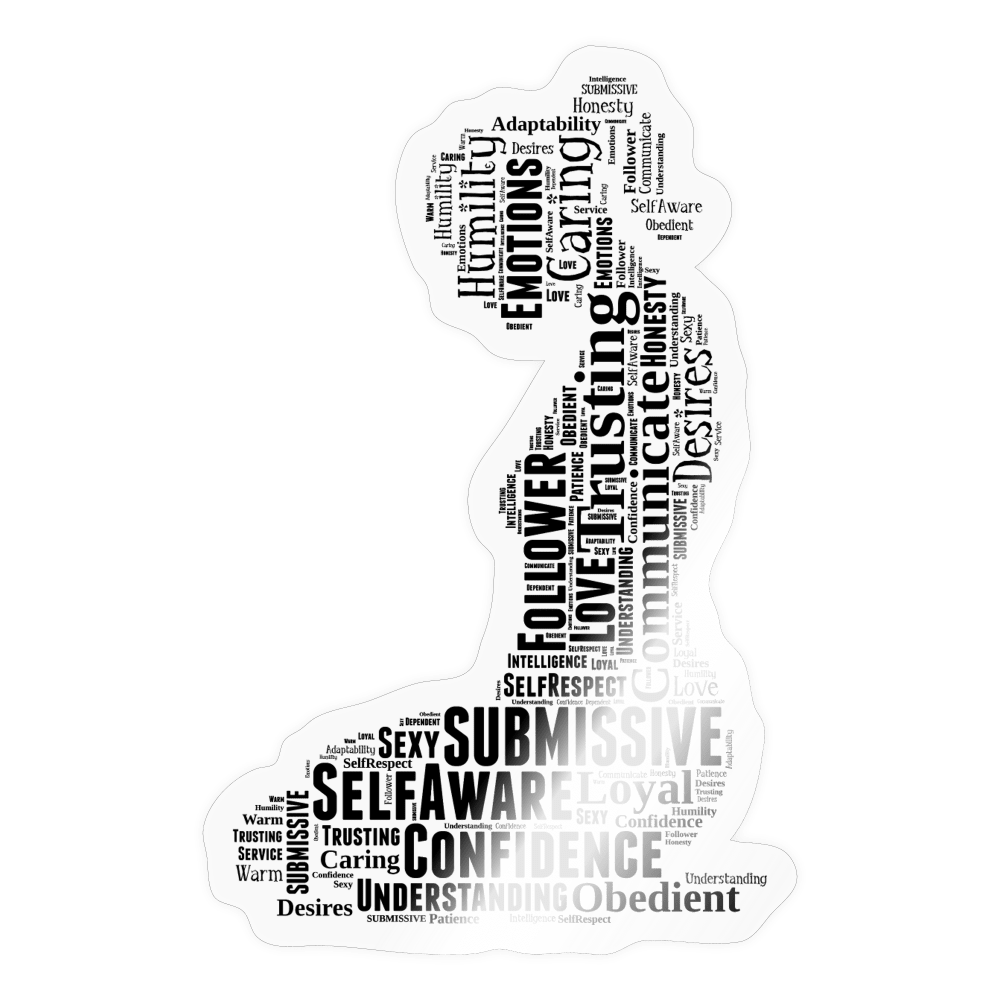 Kneeling Sticker - transparent glossy
