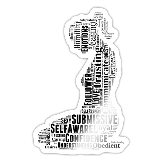 Kneeling Sticker - white glossy