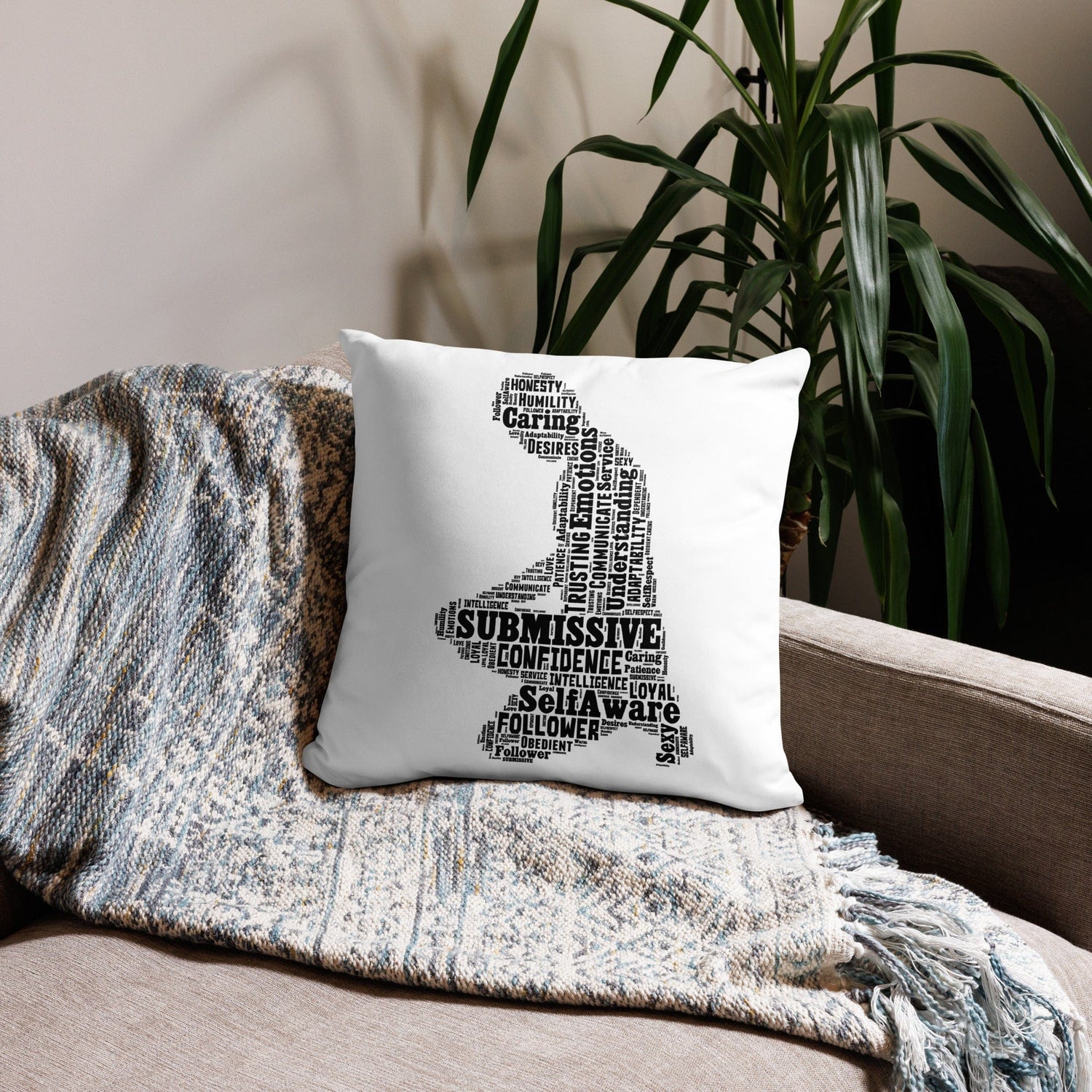 Kneeling Submissive - Male (Square Pillow)