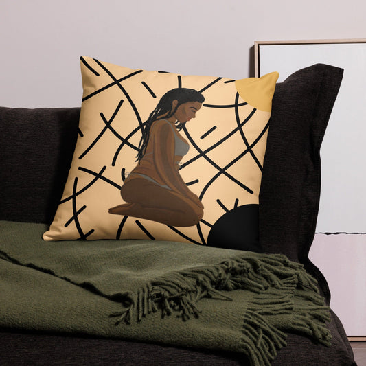 Kneeling Submissive - Criss Crossed Pillow