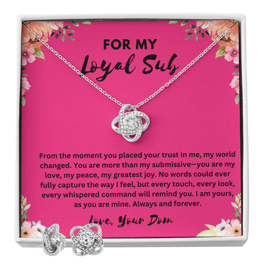 "For My Loyal Sub" Love Knot Necklace & Earring Set
