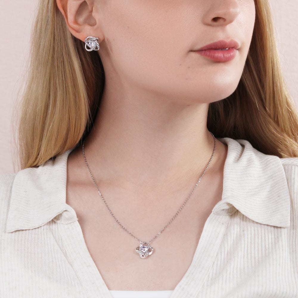 "For My Loyal Sub" Love Knot Necklace & Earring Set