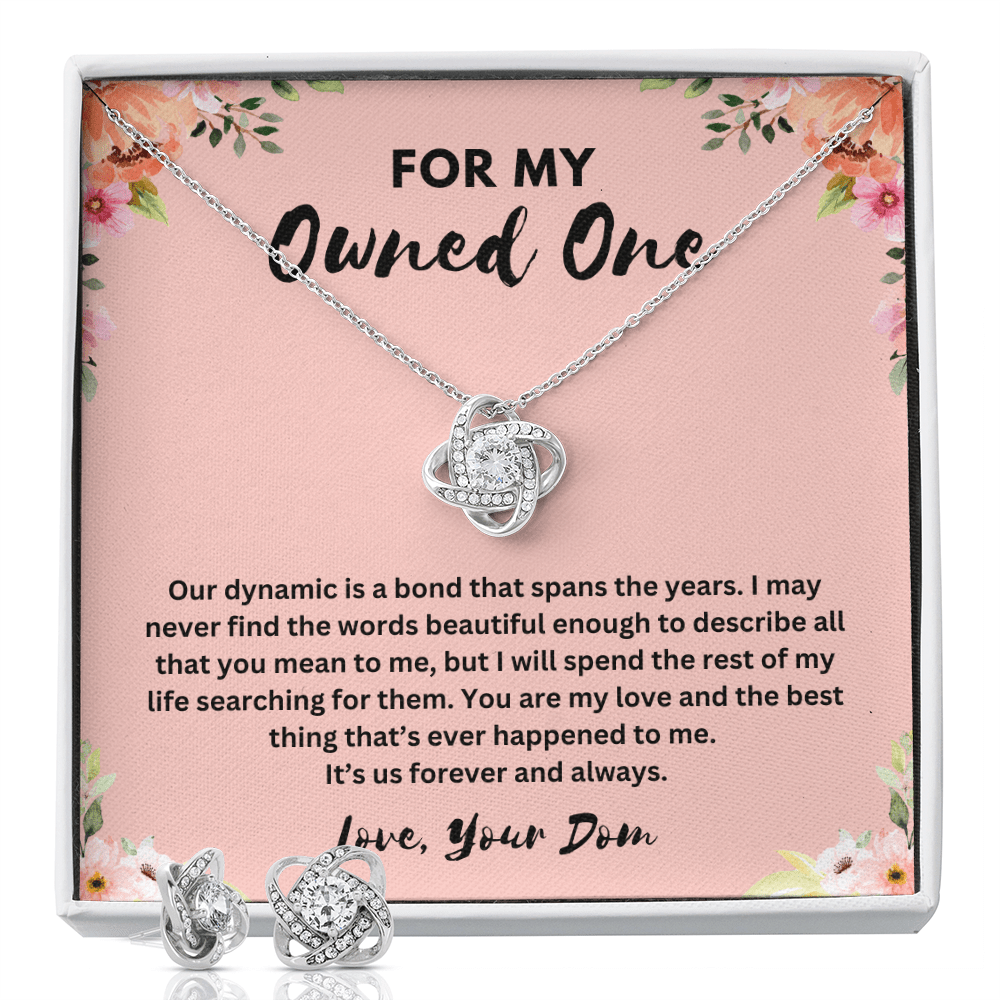"For My Owned One" Love Knot Necklace & Earring Set