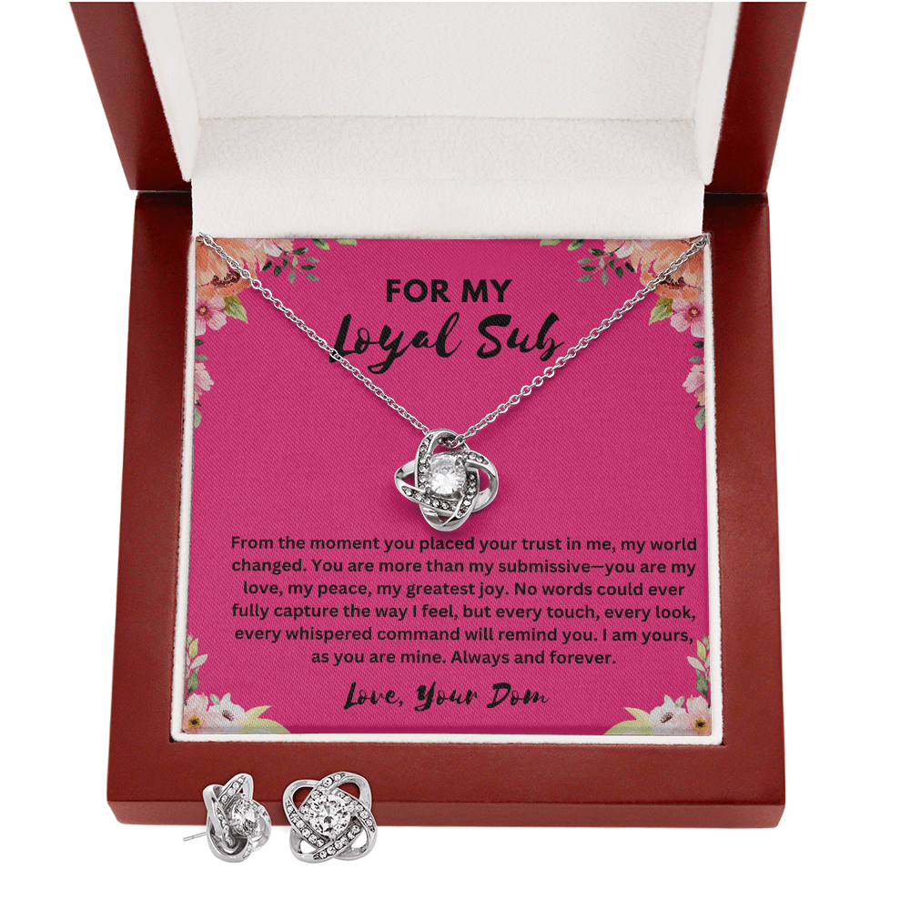 "For My Loyal Sub" Love Knot Necklace & Earring Set