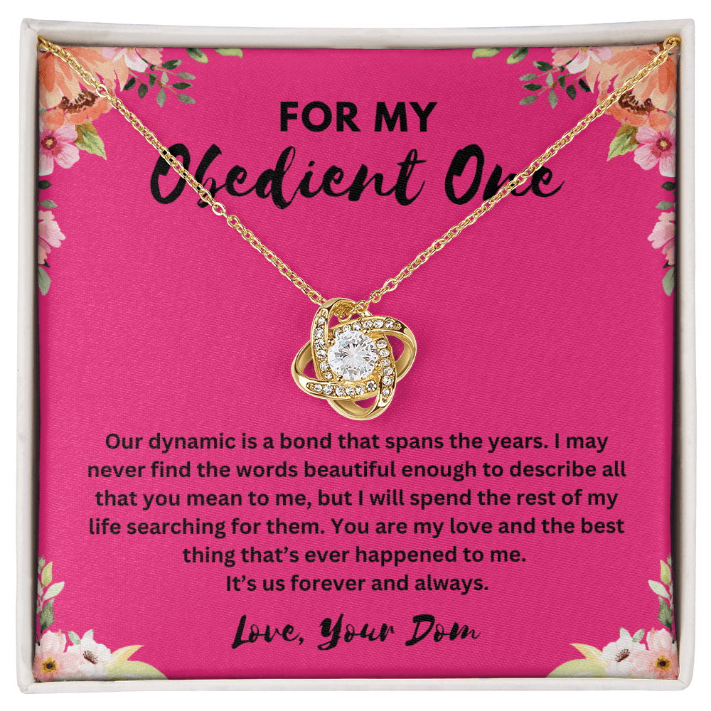 "For My Obedient One" Love Knot Necklace