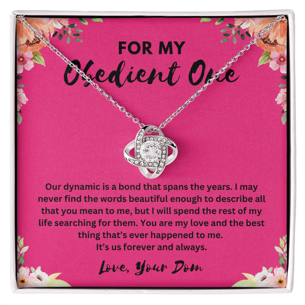 "For My Obedient One" Love Knot Necklace