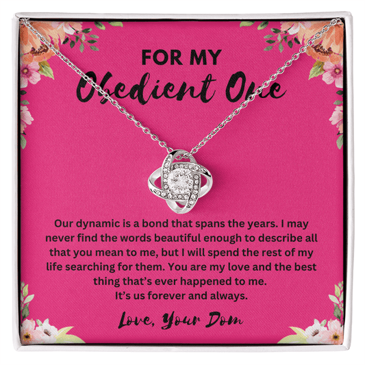 "For My Obedient One" Love Knot Necklace