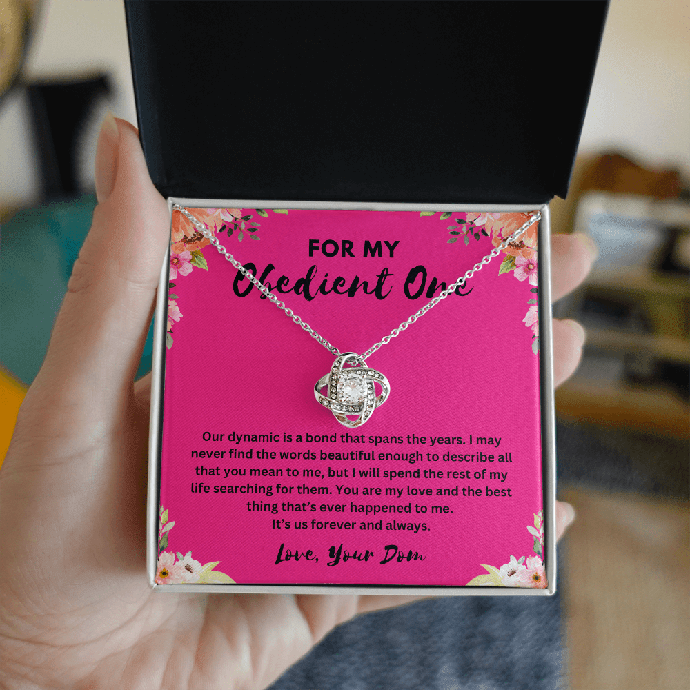 "For My Obedient One" Love Knot Necklace