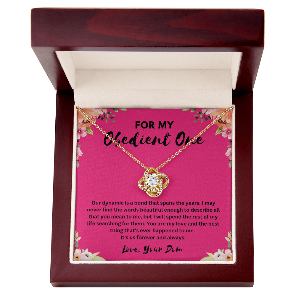 "For My Obedient One" Love Knot Necklace