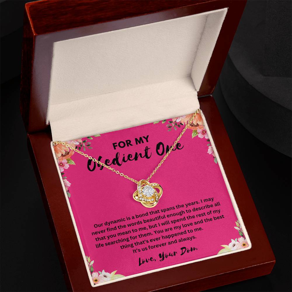 "For My Obedient One" Love Knot Necklace