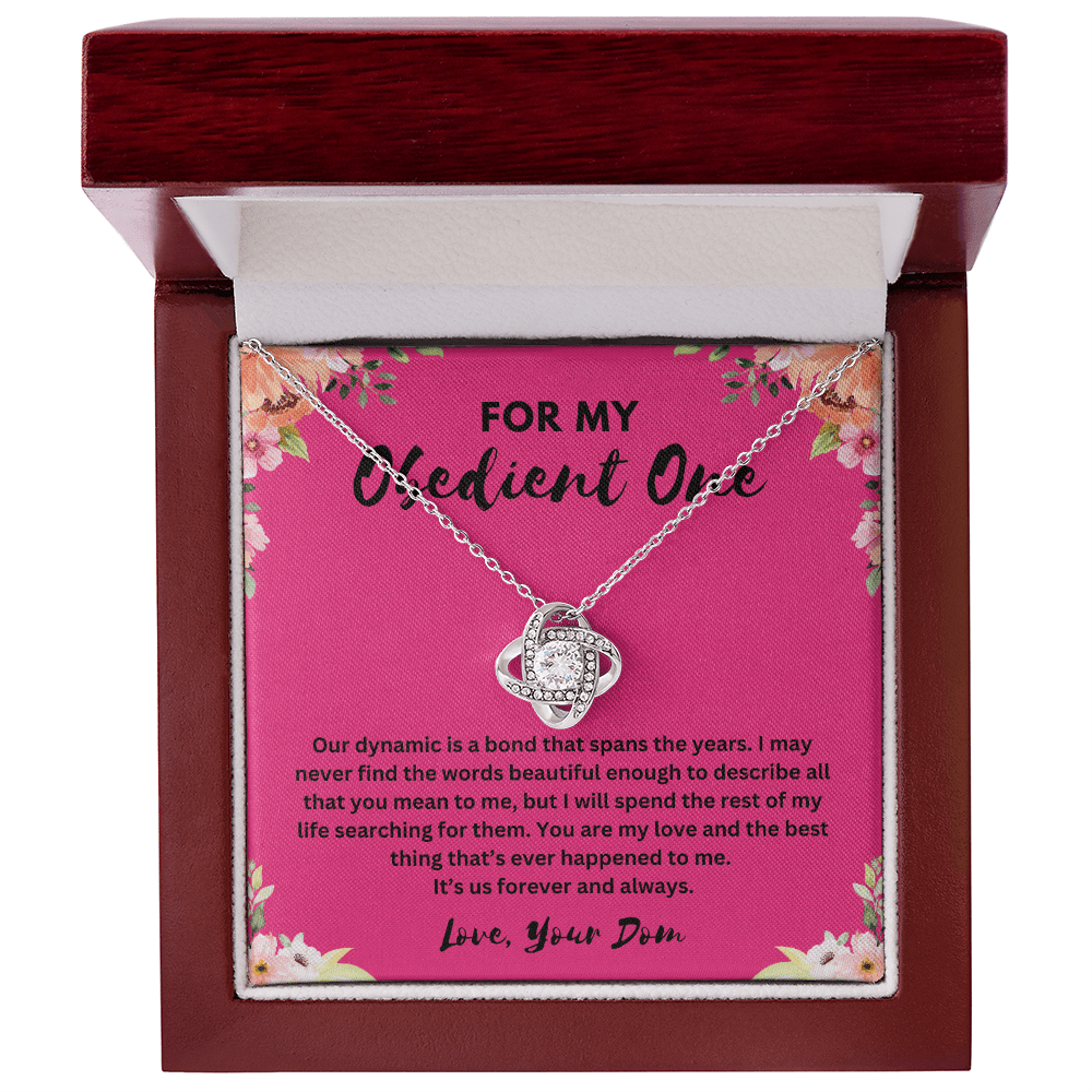 "For My Obedient One" Love Knot Necklace