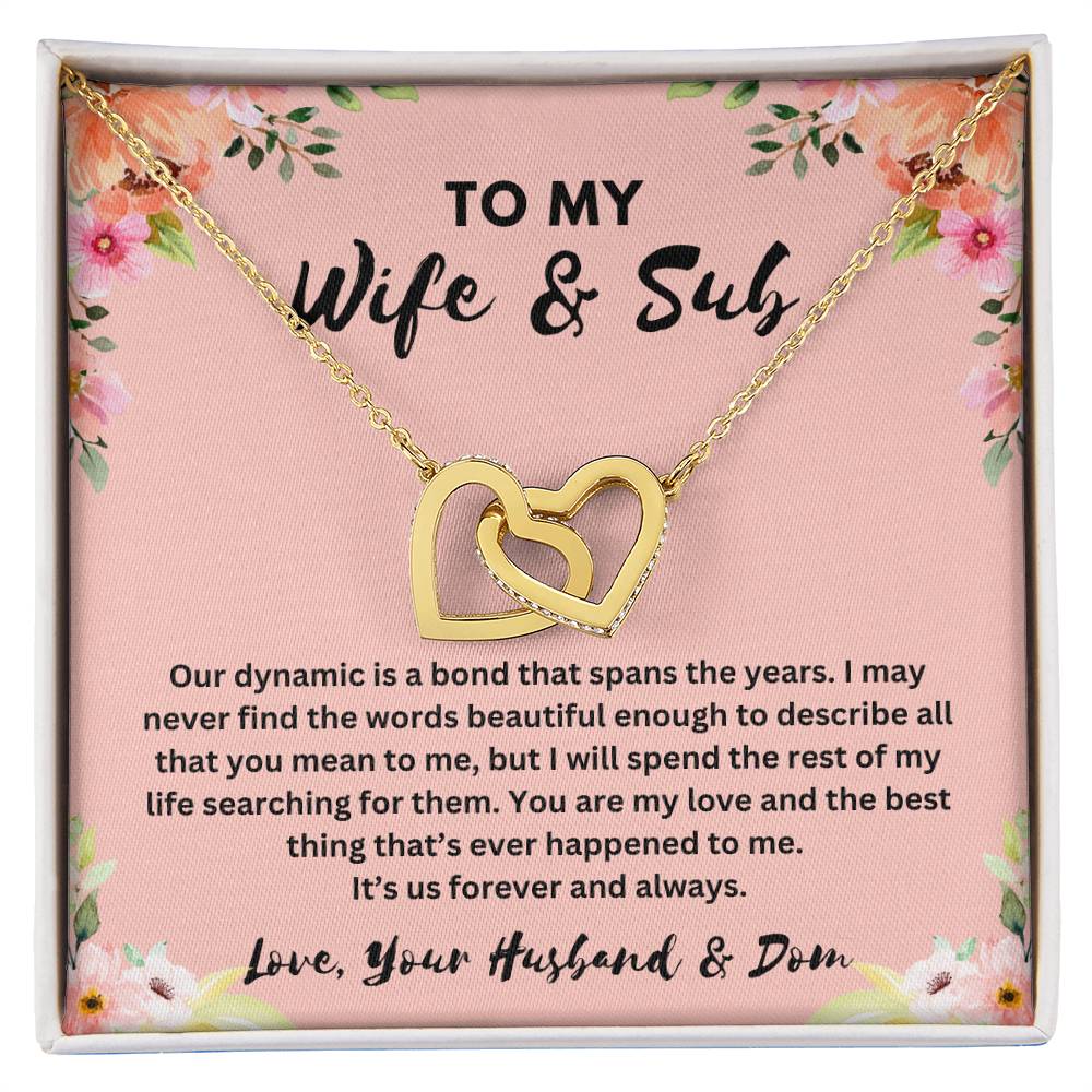 "To My Wife and Sub" Interlocking Hearts