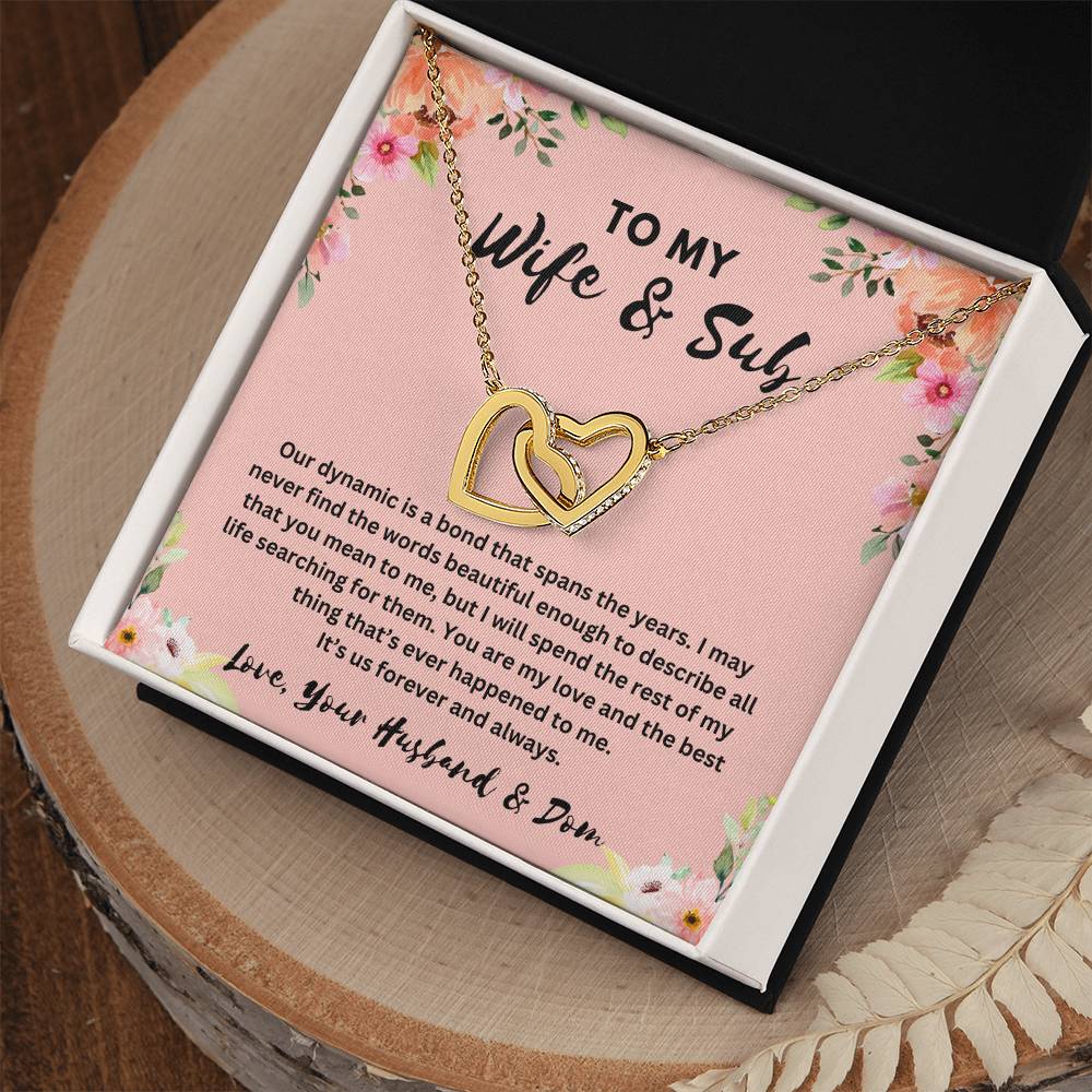 "To My Wife and Sub" Interlocking Hearts