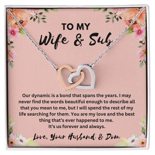 "To My Wife and Sub" Interlocking Hearts
