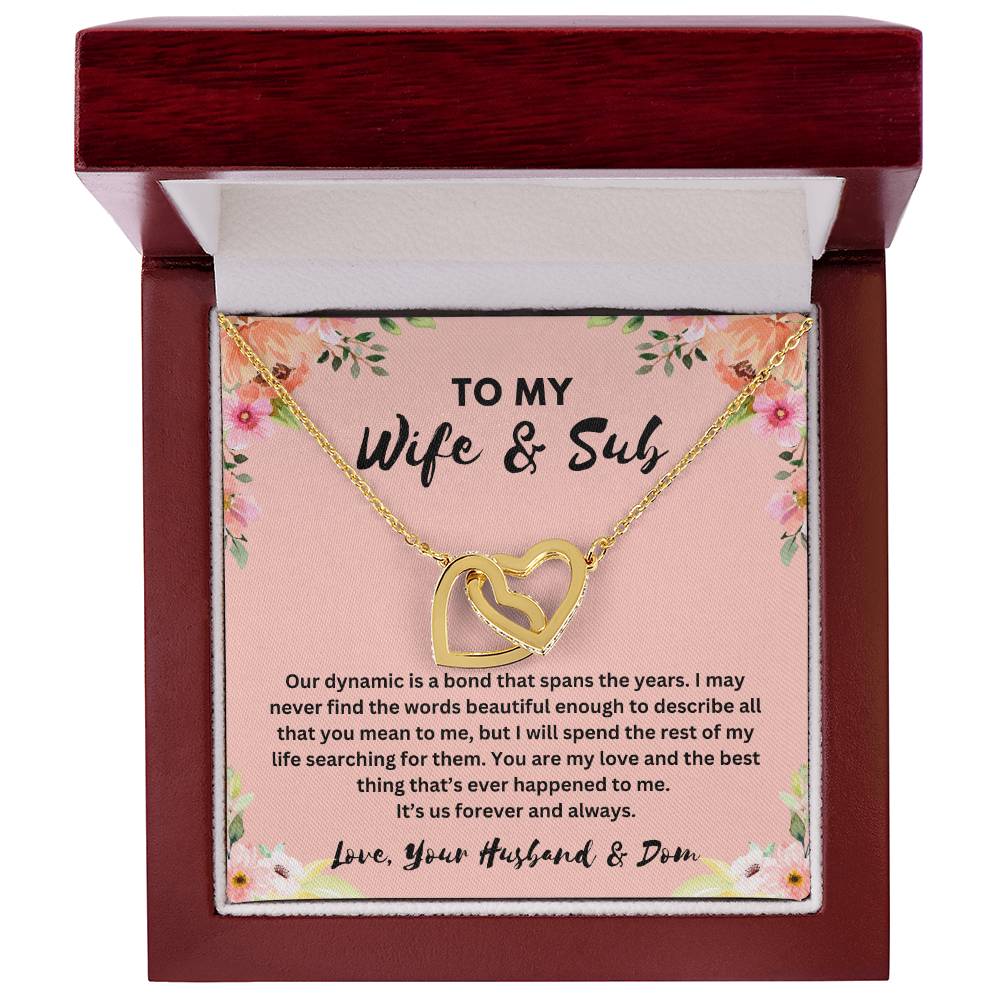 "To My Wife and Sub" Interlocking Hearts