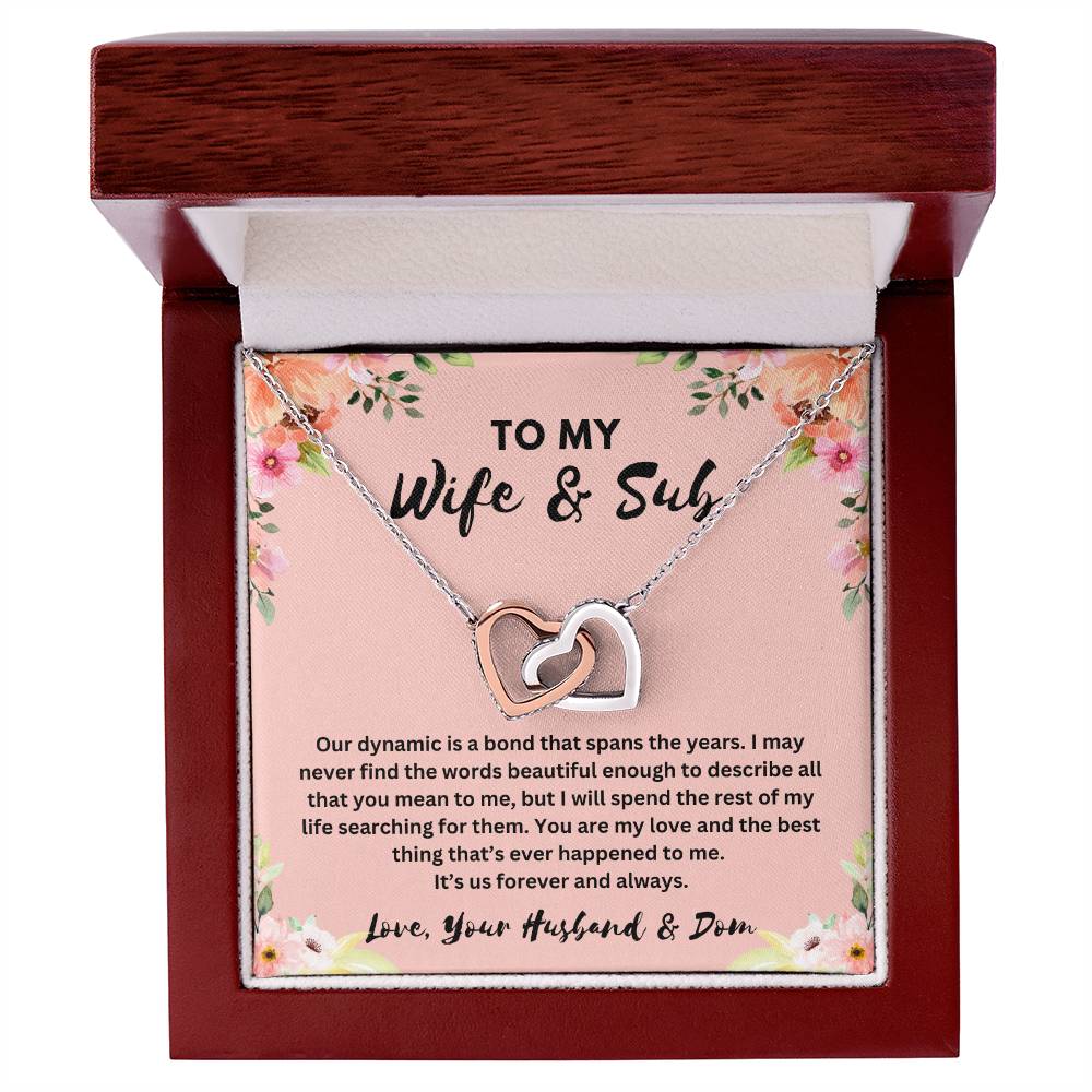 "To My Wife and Sub" Interlocking Hearts