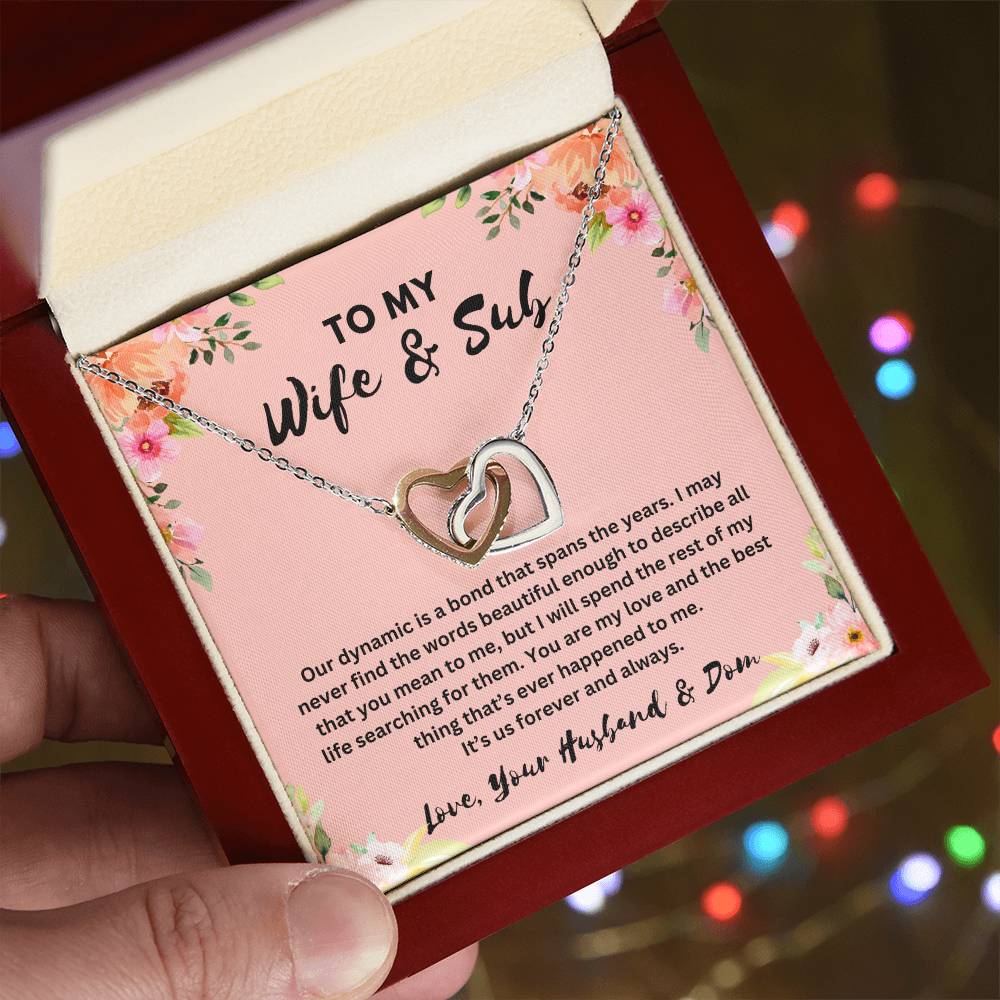 "To My Wife and Sub" Interlocking Hearts