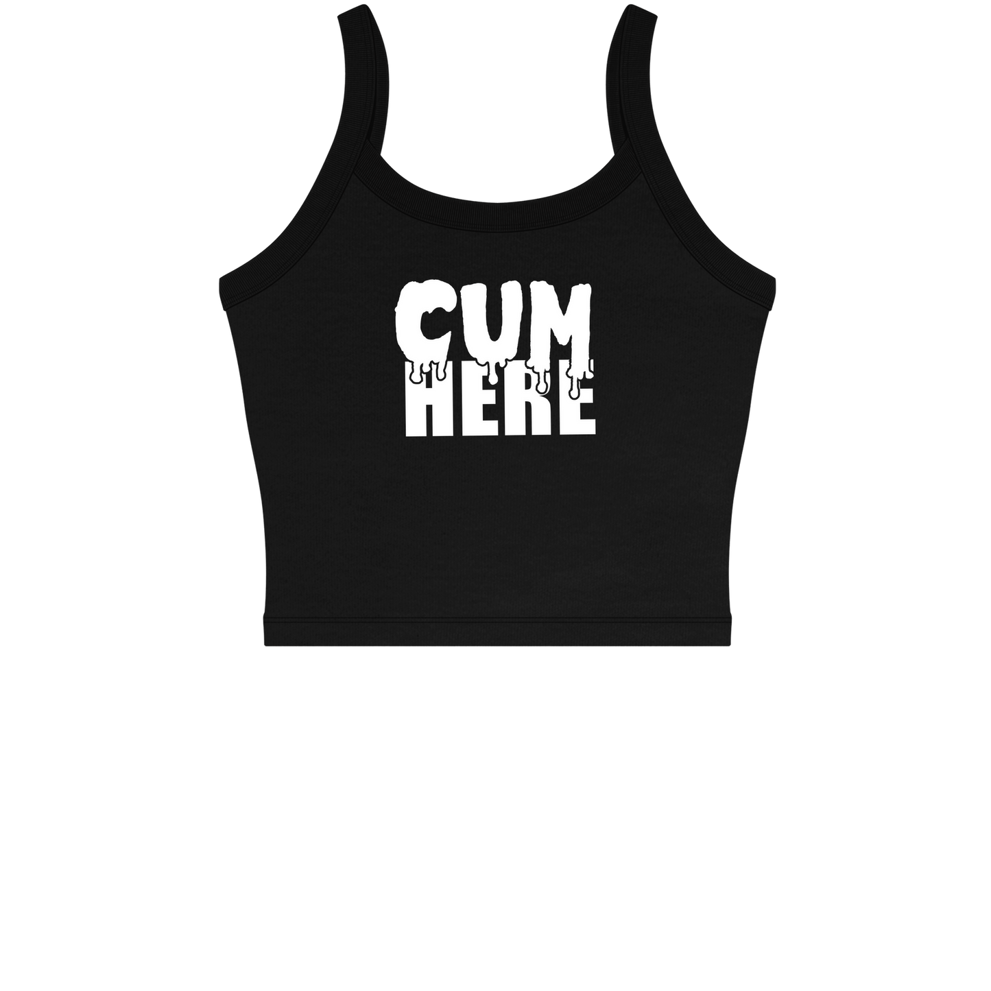 Cum Here Spaghetti Strap Crop Top