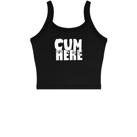 Cum Here Spaghetti Strap Crop Top