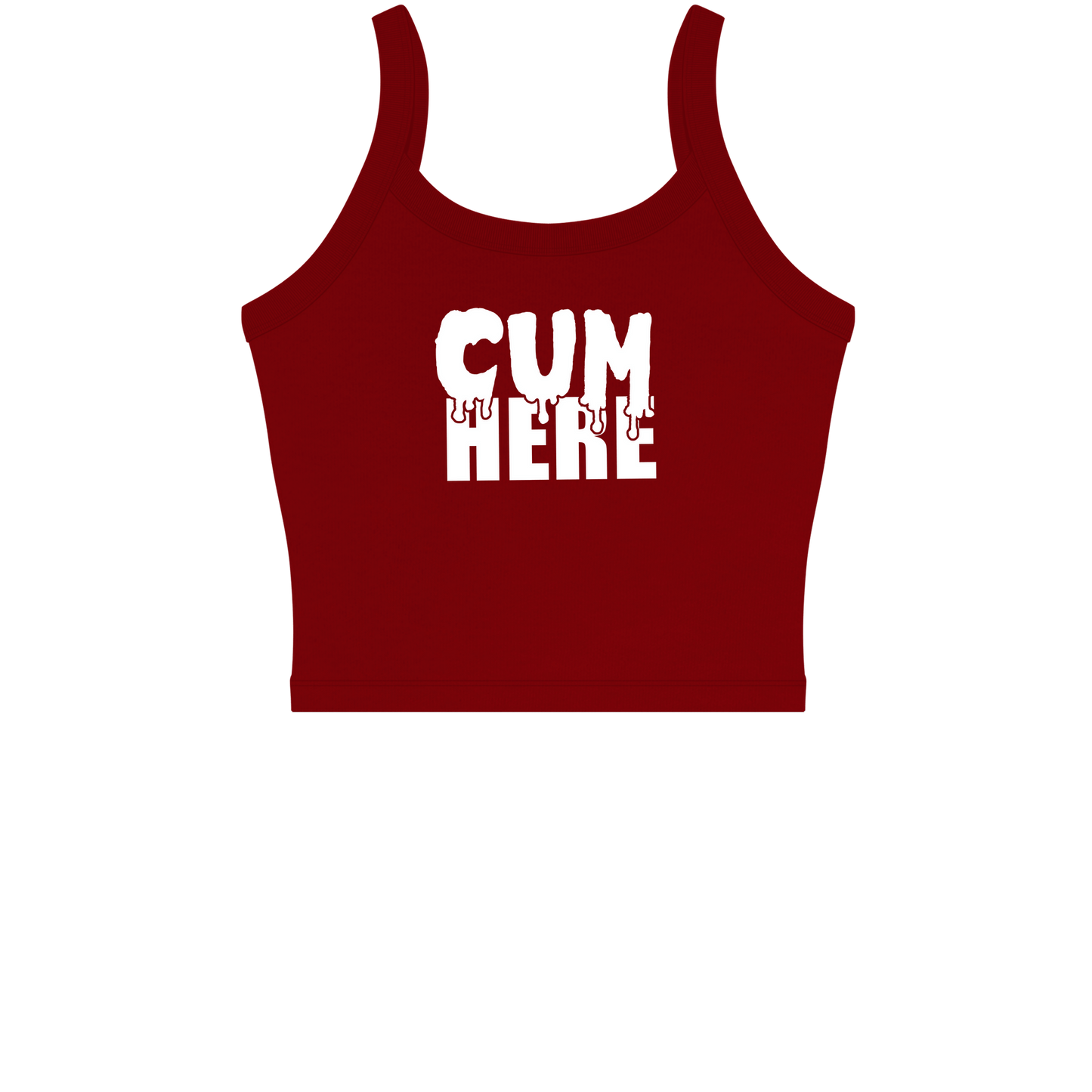 Cum Here Spaghetti Strap Crop Top