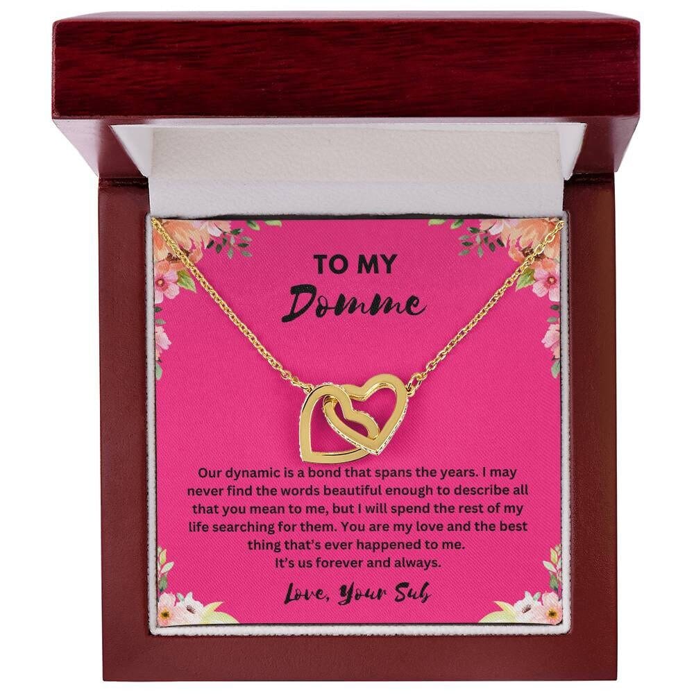 "To My Domme" Interlocking Hearts Necklace