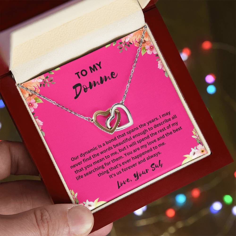 "To My Domme" Interlocking Hearts Necklace