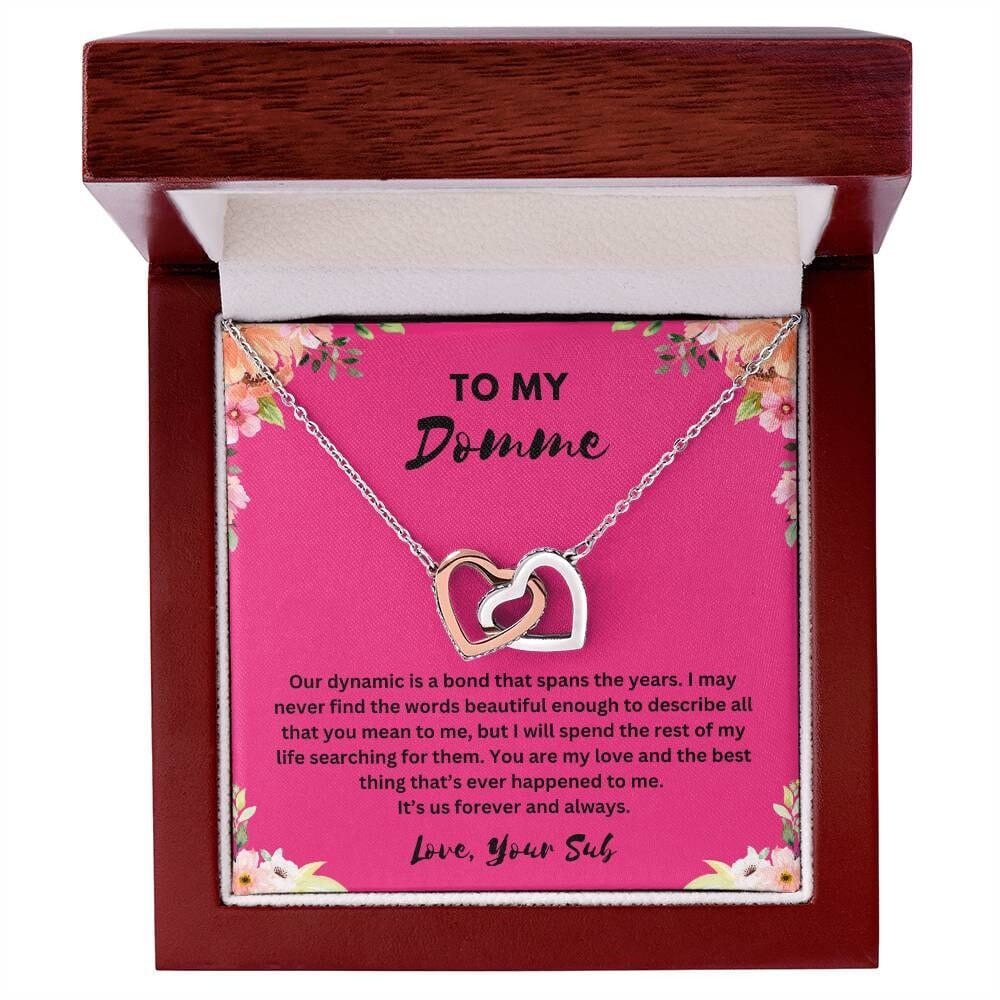 "To My Domme" Interlocking Hearts Necklace