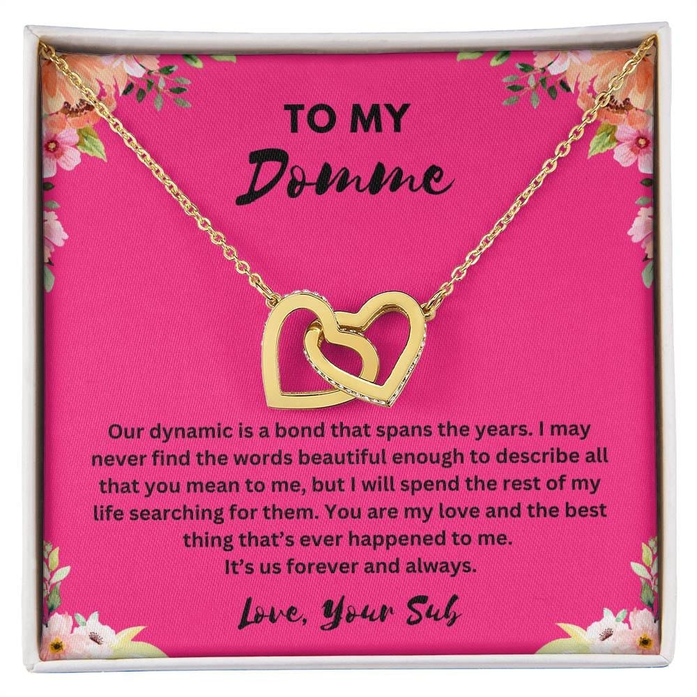 "To My Domme" Interlocking Hearts Necklace