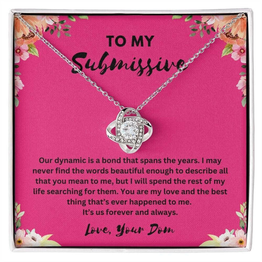 "To My Submissive" Love Knot Necklace