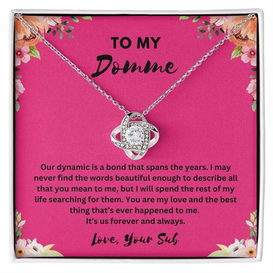 "To My Domme" Love Knot Necklace