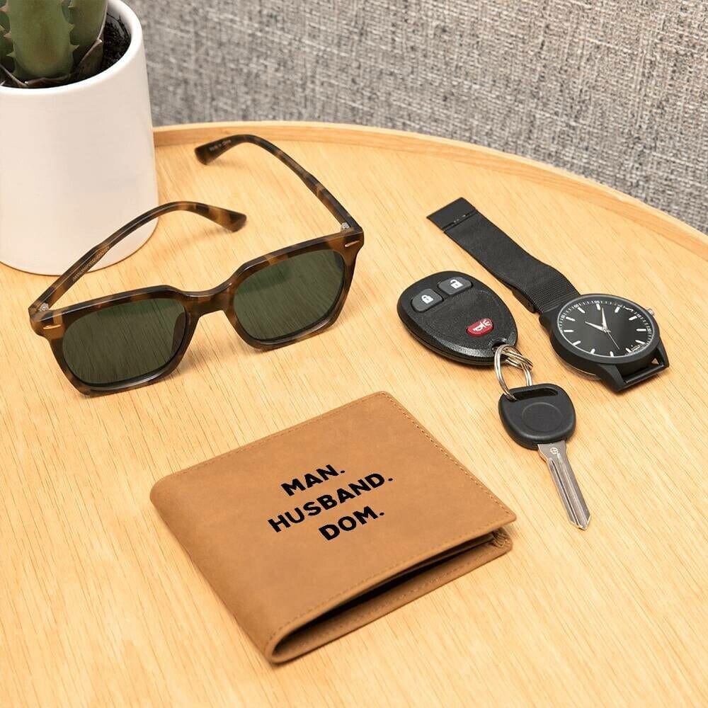 Man. Husband. Dom. Leather Wallet.