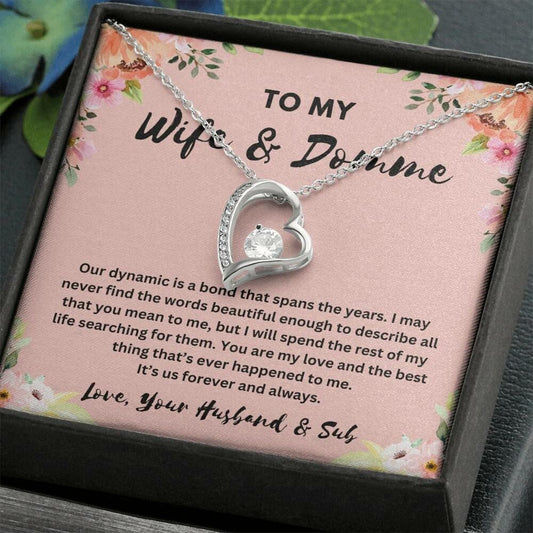 "To My Wife & Domme" Forever Love Necklace