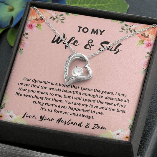"To My Wife & Sub" Heart Necklace