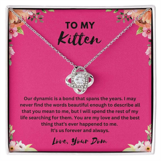 "To My Kitten" Love Knot Necklace