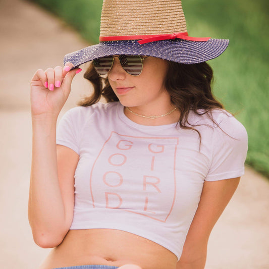 Good Girl Crop Top (Pink Lettering)