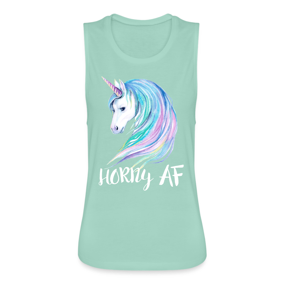 Horny AF tank top - dusty mint blue