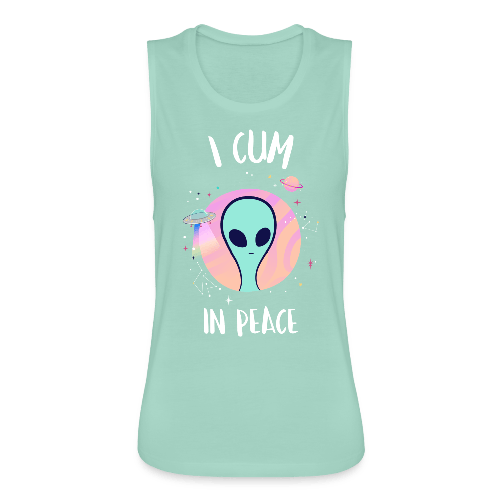 I Cum In Peace tank top - dusty mint blue