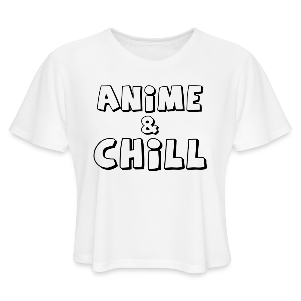 Anime & Chill Crop Top (Loose) - white