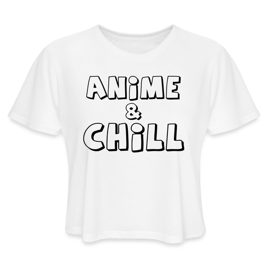 Anime & Chill Crop Top (Loose) - white